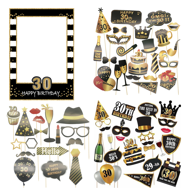 Photo Booth Frame - 30 40 50 60 Birthday Photo
