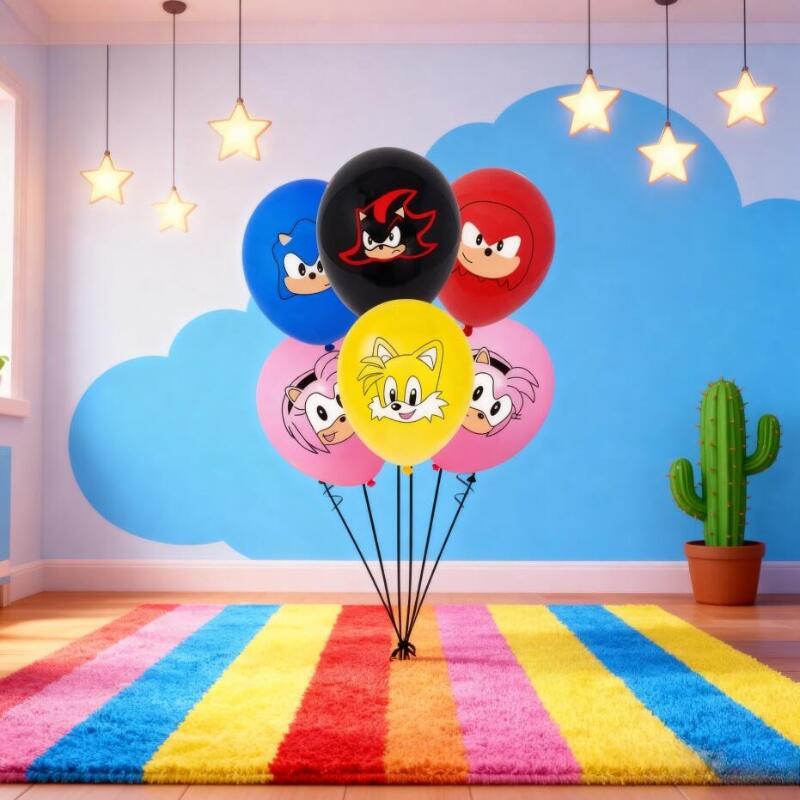 Event Supplies - 12pcs Sonics Anime Peripheral Party Balloon