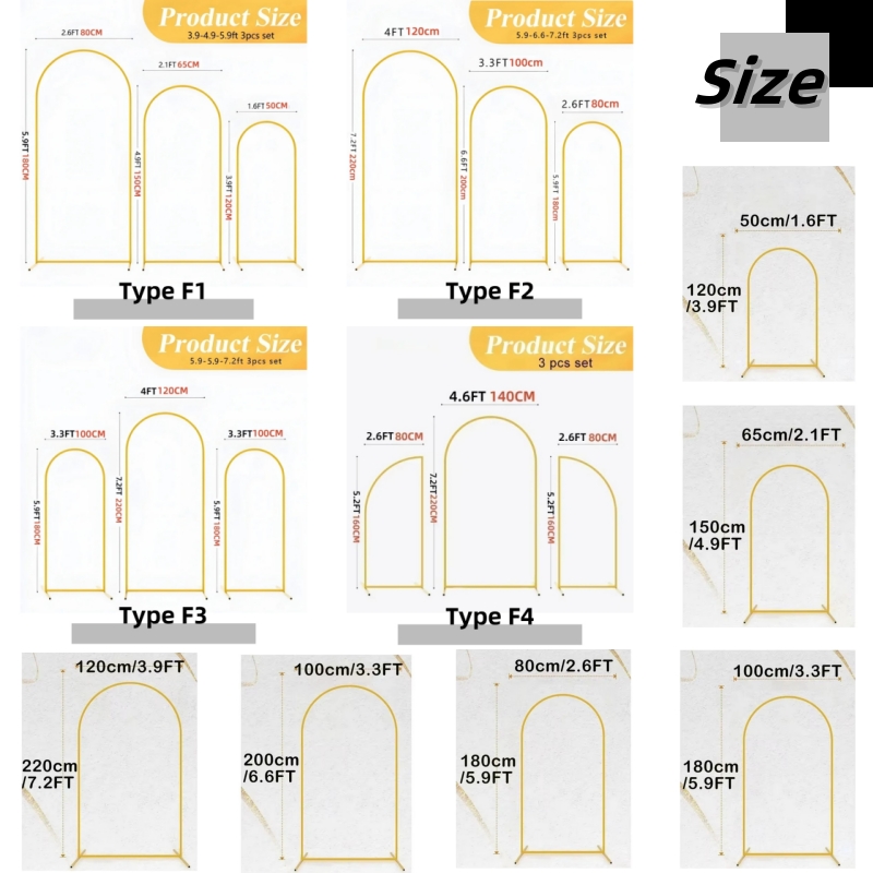 Balloon Arch Kit - EU Warehouse Gold Metal Balloon Arch