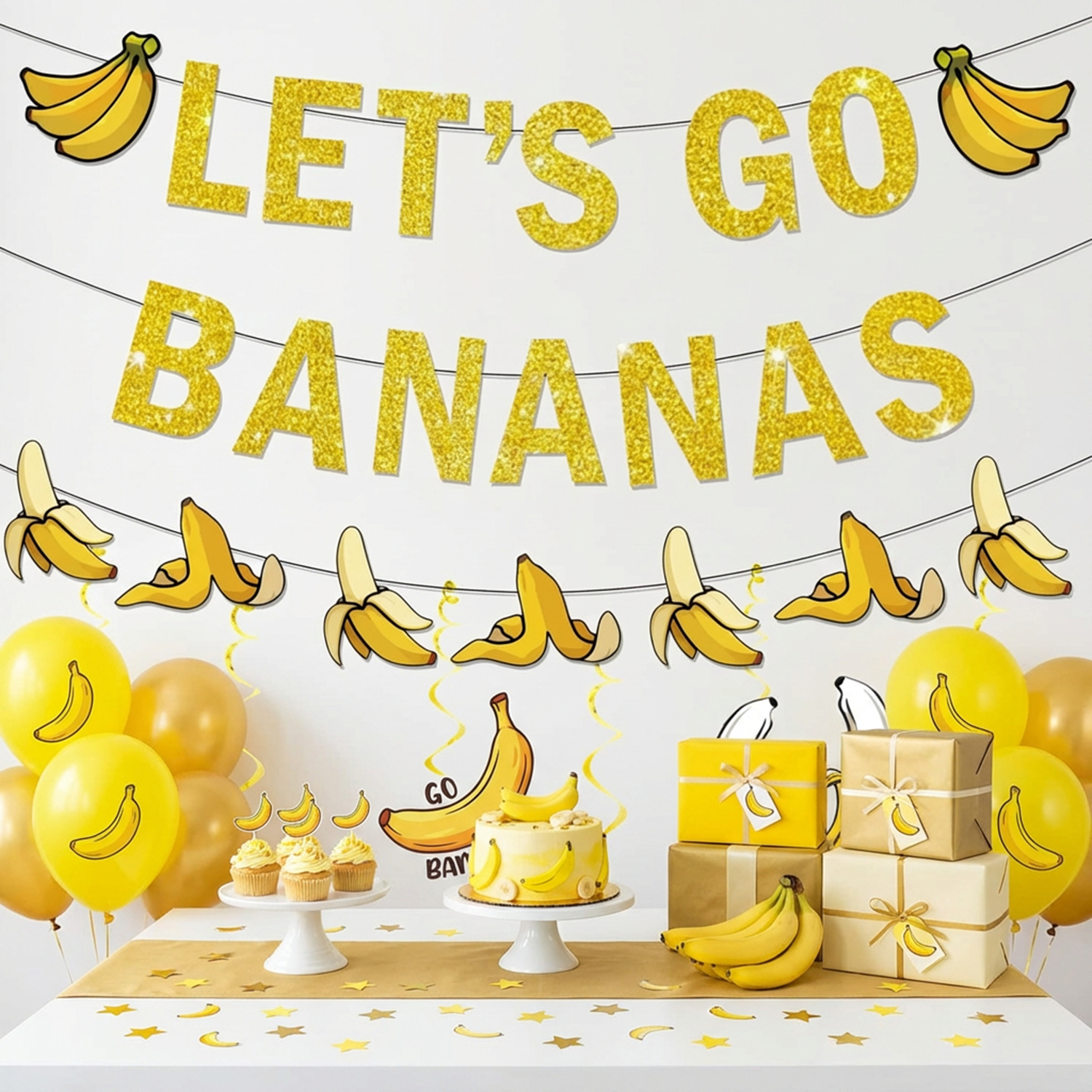 Let'S Party Event Supply - 1Set Yellow Bananas Birthday Banner Garland