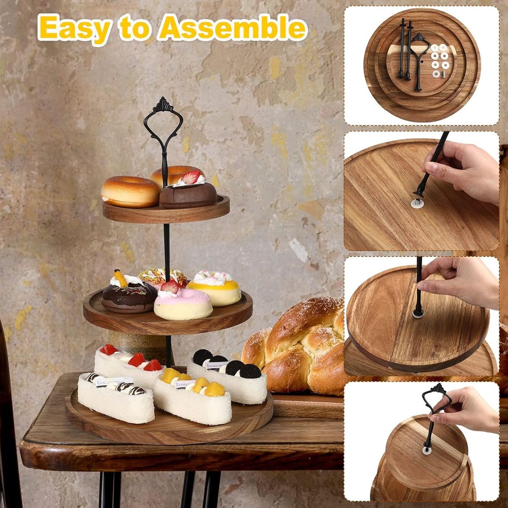3 Set 3 Tier Wood Cupcake Stan - Cupcake Stand Tier ulasan dan harga
