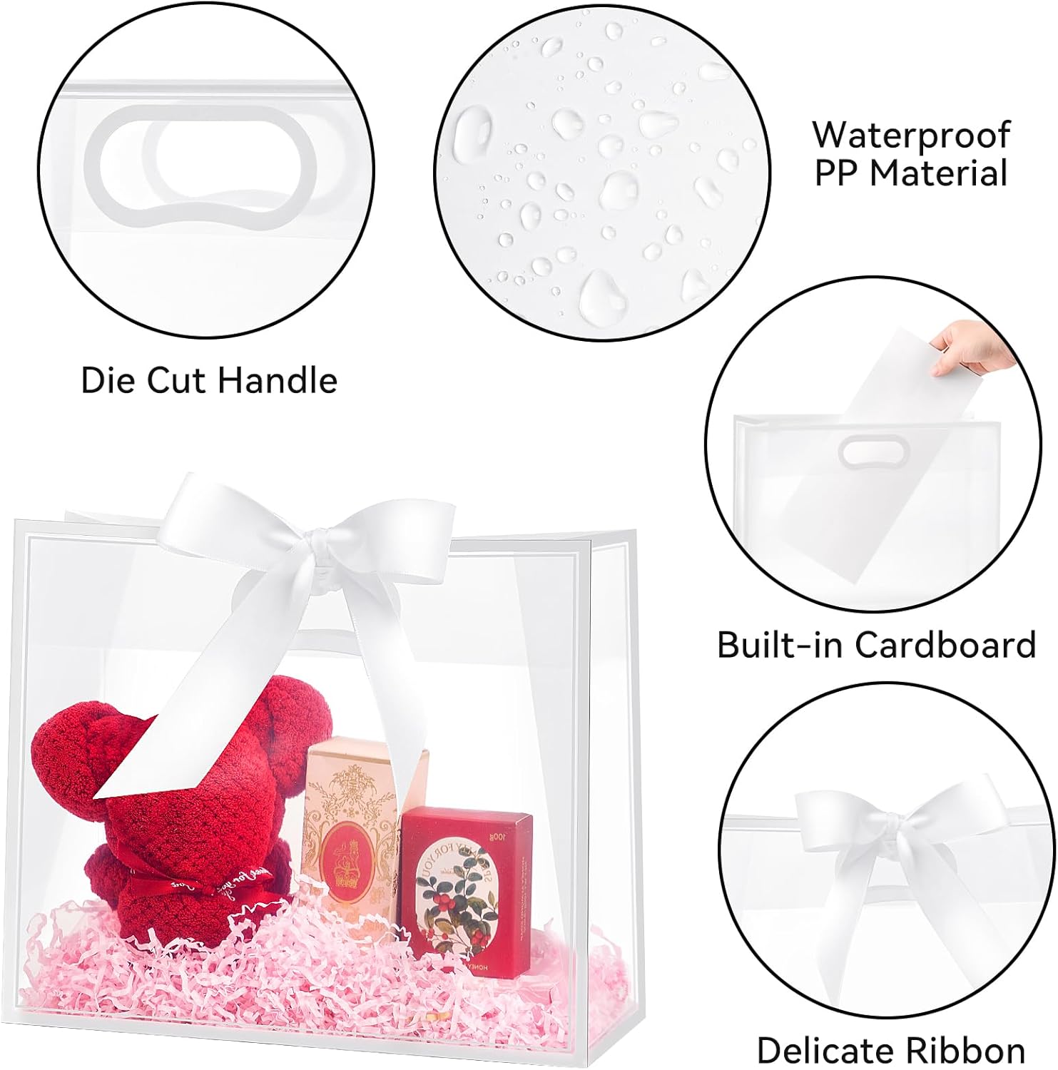 Clear Plastic Gift Bags with H - Party Favor Bag ulasan dan harga