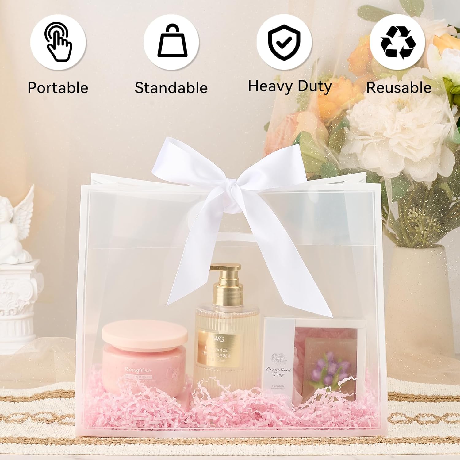 Clear Plastic Gift Bags with H - Party Favor Bag ulasan dan harga