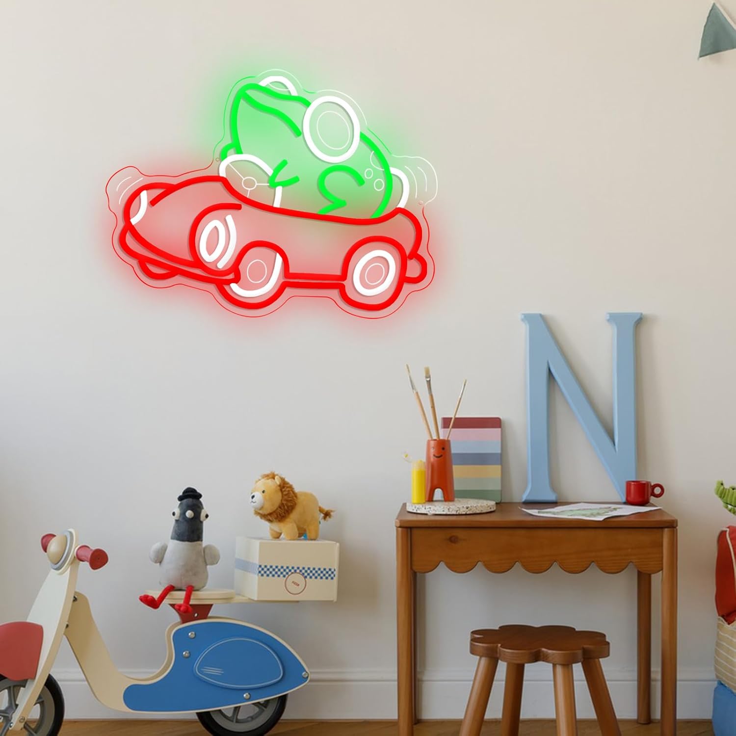 Frog Driving Car Neon Sign Art - Neon Sign Party ulasan dan harga