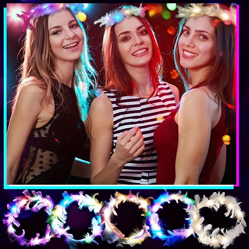 10pcs LED Feather Wreath Crown - Cotton Candy Cone ulasan dan harga