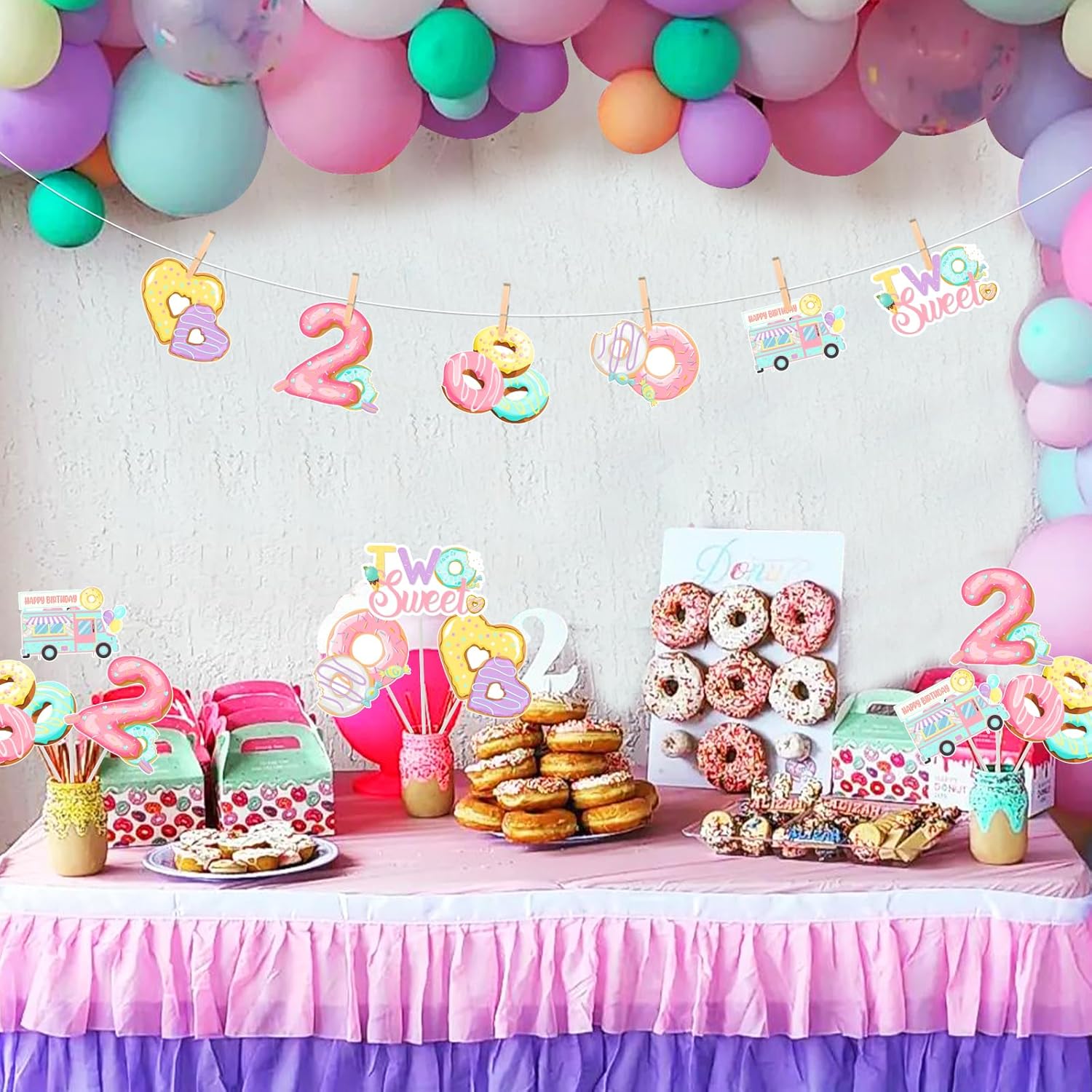 Donut 2nd Birthday Centerpiece - Centerpiece Stick ulasan dan harga