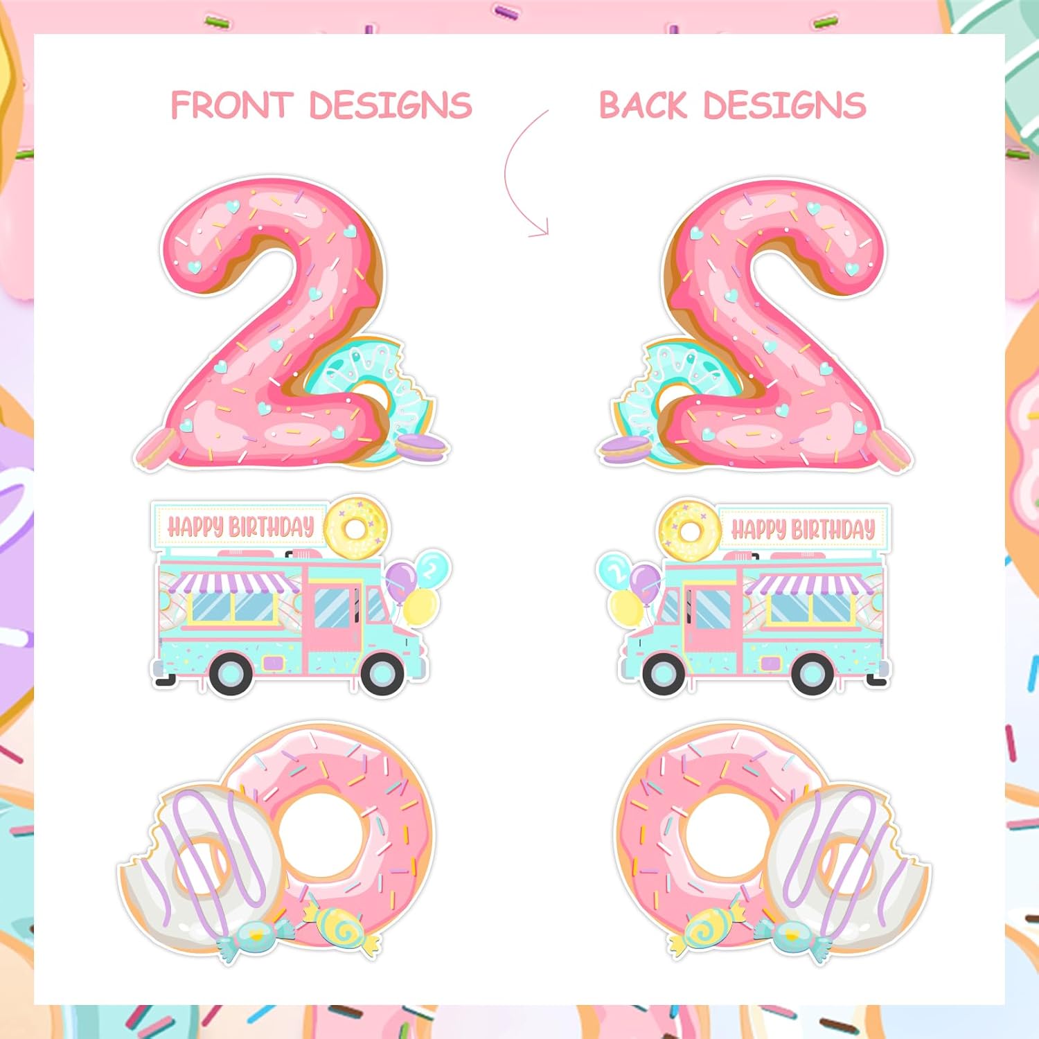 Donut 2nd Birthday Centerpiece - Centerpiece Stick ulasan dan harga