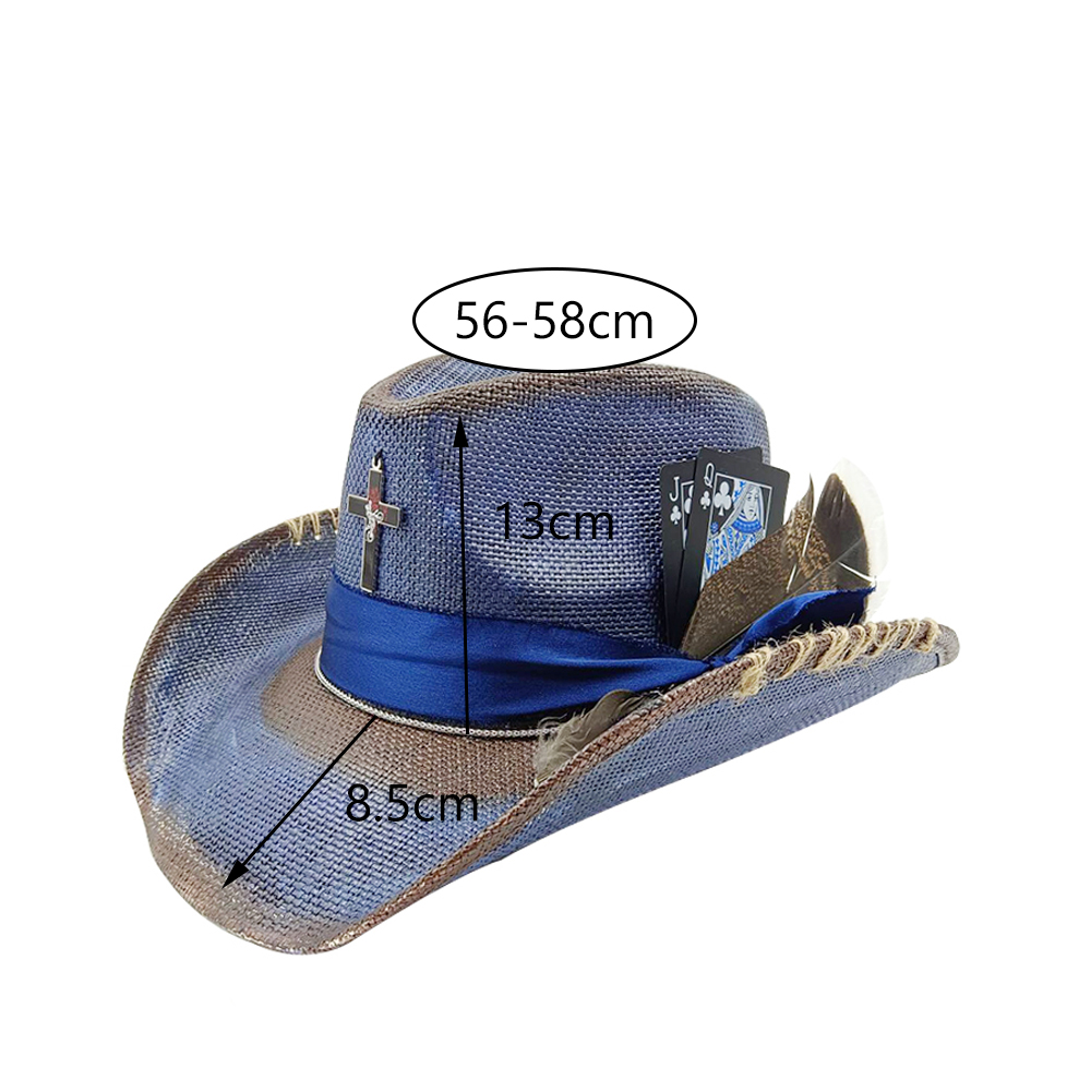 Western summer cowboy hat stra - Paper Straw Color ulasan dan harga
