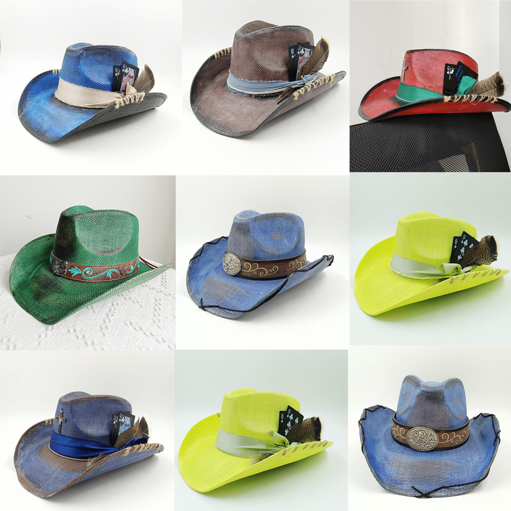Western summer cowboy hat stra - Paper Straw Color ulasan dan harga