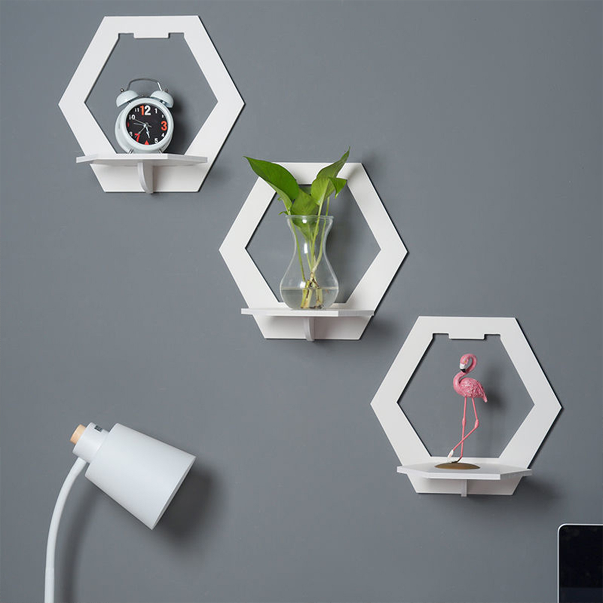 3Pcs Wall Organizer Wall Shelf - Flower Wall Panel ulasan dan harga
