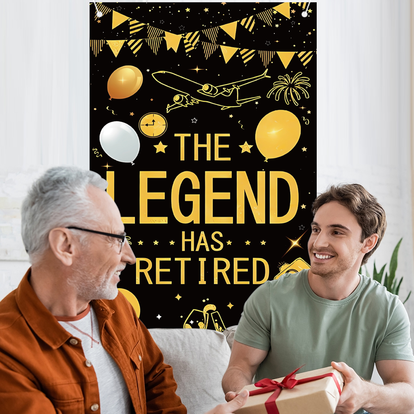 Retirement Party Decorations f - Party Banner Gold ulasan dan harga