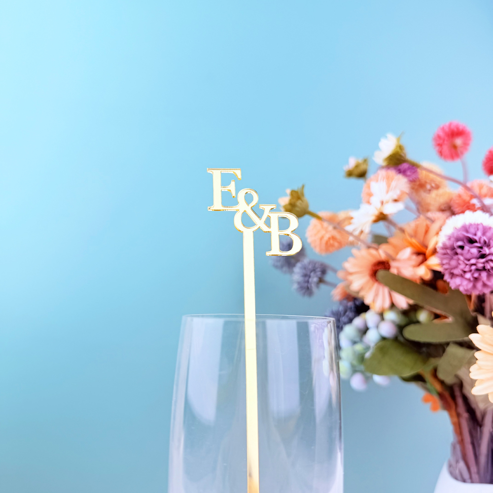 20pcs/50pcs Custom Initial nam - Centerpiece Stick ulasan dan harga
