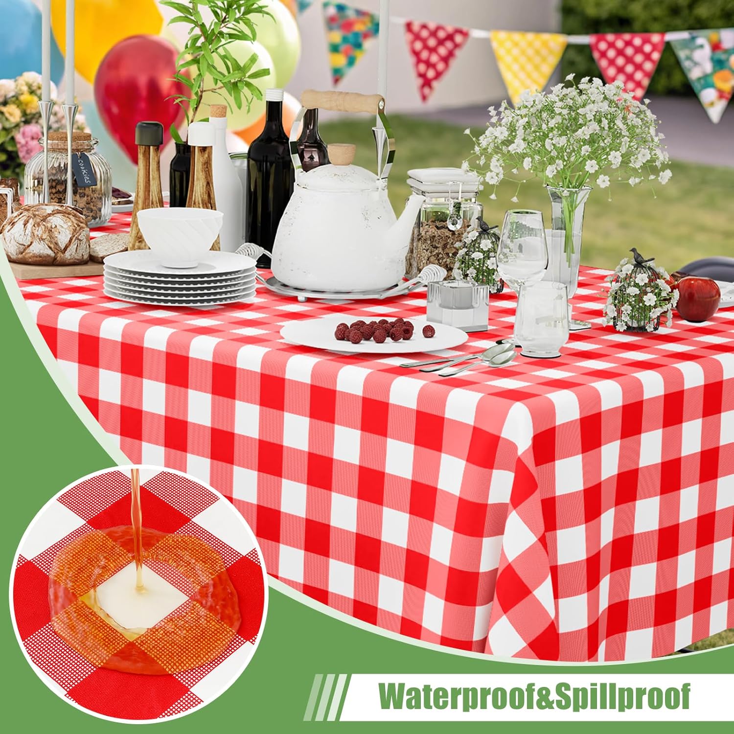 Smiry 3 Pack Red Gingham Dispo - Table Cloth Disposable ulasan dan harga