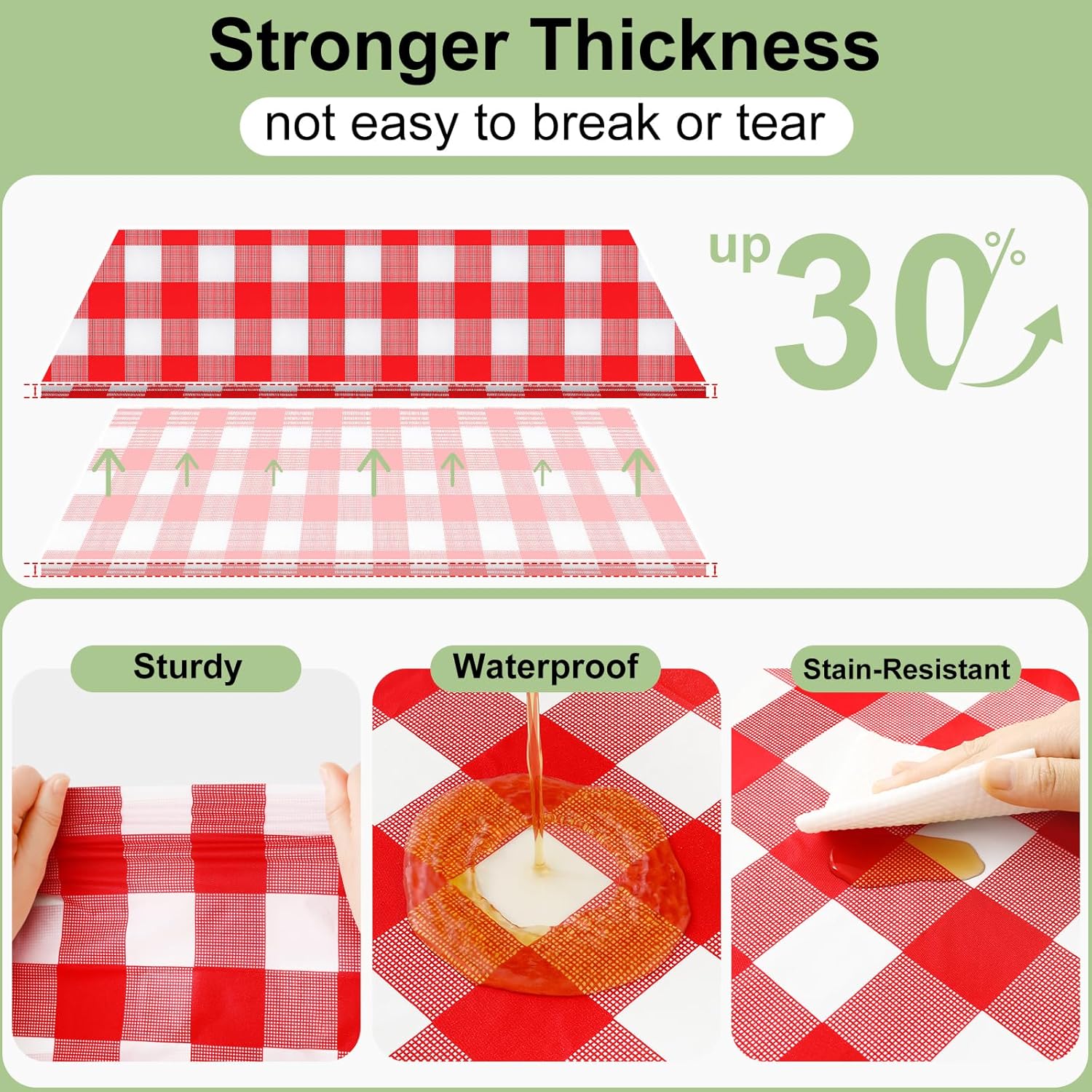 Smiry 3 Pack Red Gingham Dispo - Table Cloth Disposable ulasan dan harga
