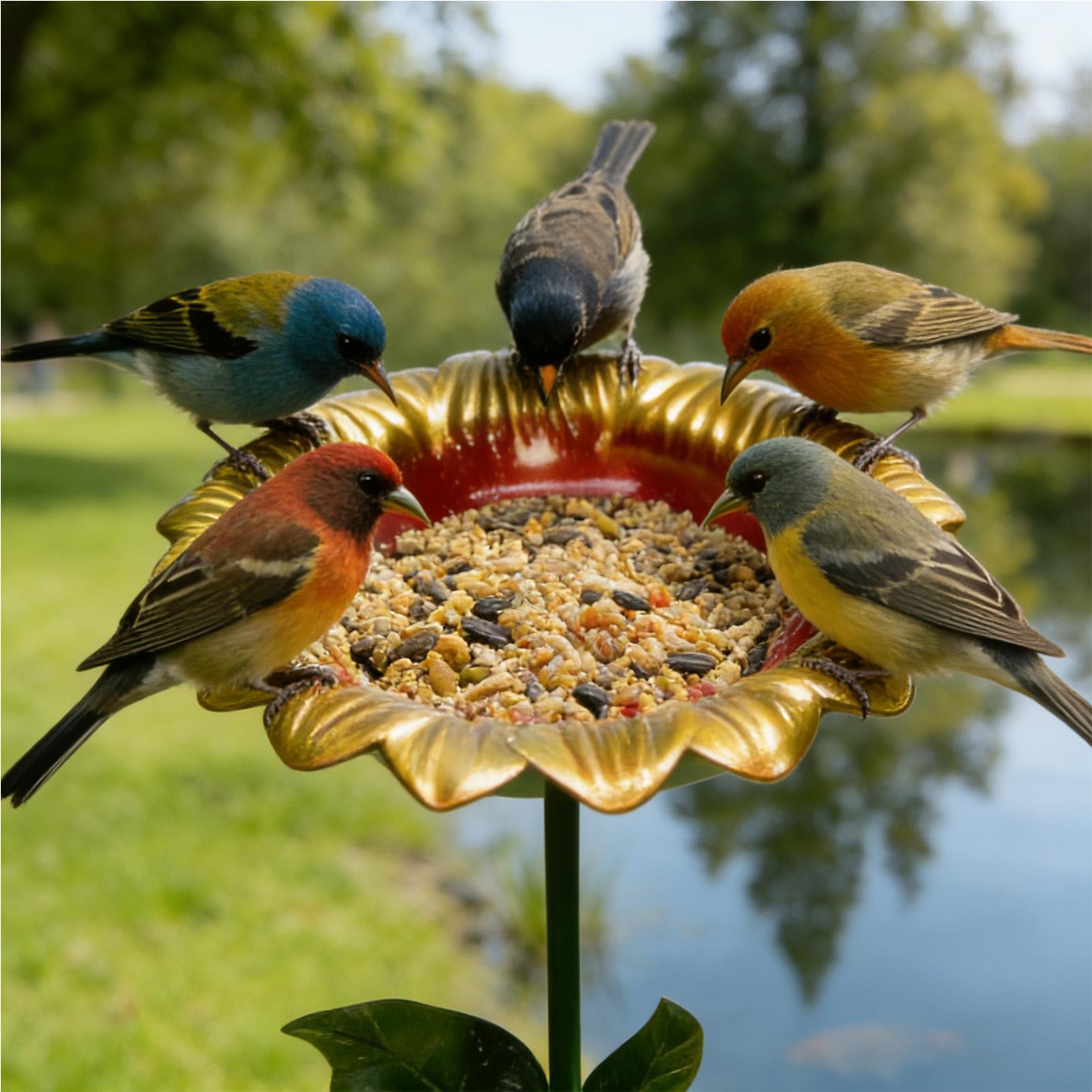Outdoor Bird Bath Metal Sunflo - Event Support ulasan dan harga