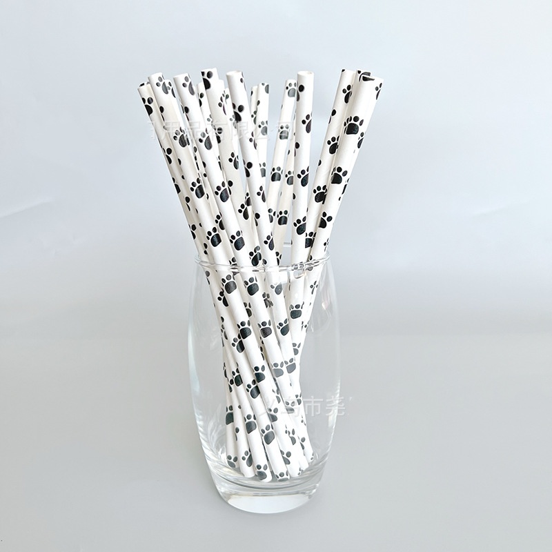 Moustache Paper Straw Cow Blac - Paper Straw Color ulasan dan harga