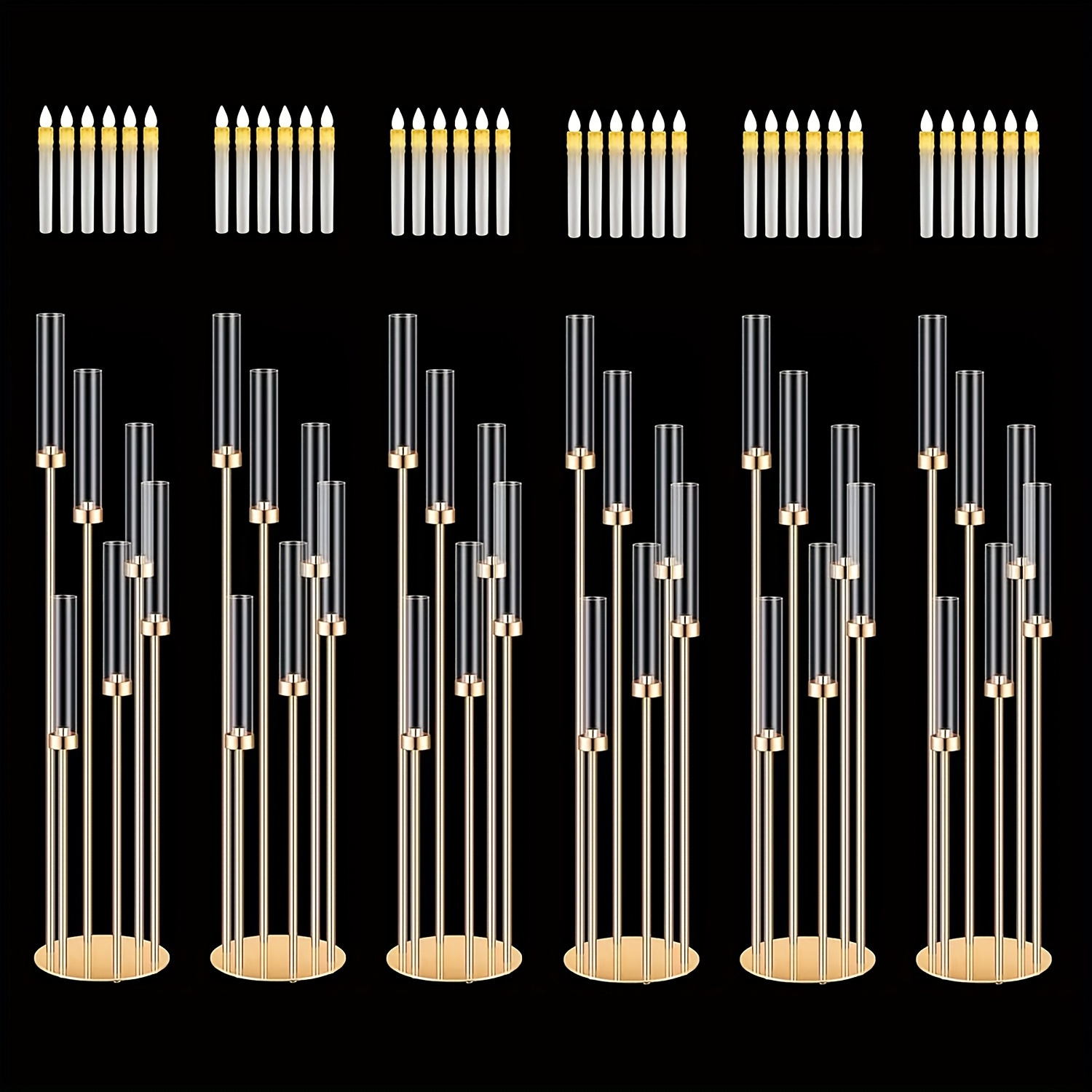 2 Sets Floor Candelabra 6 Arms - Centerpiece Stick ulasan dan harga