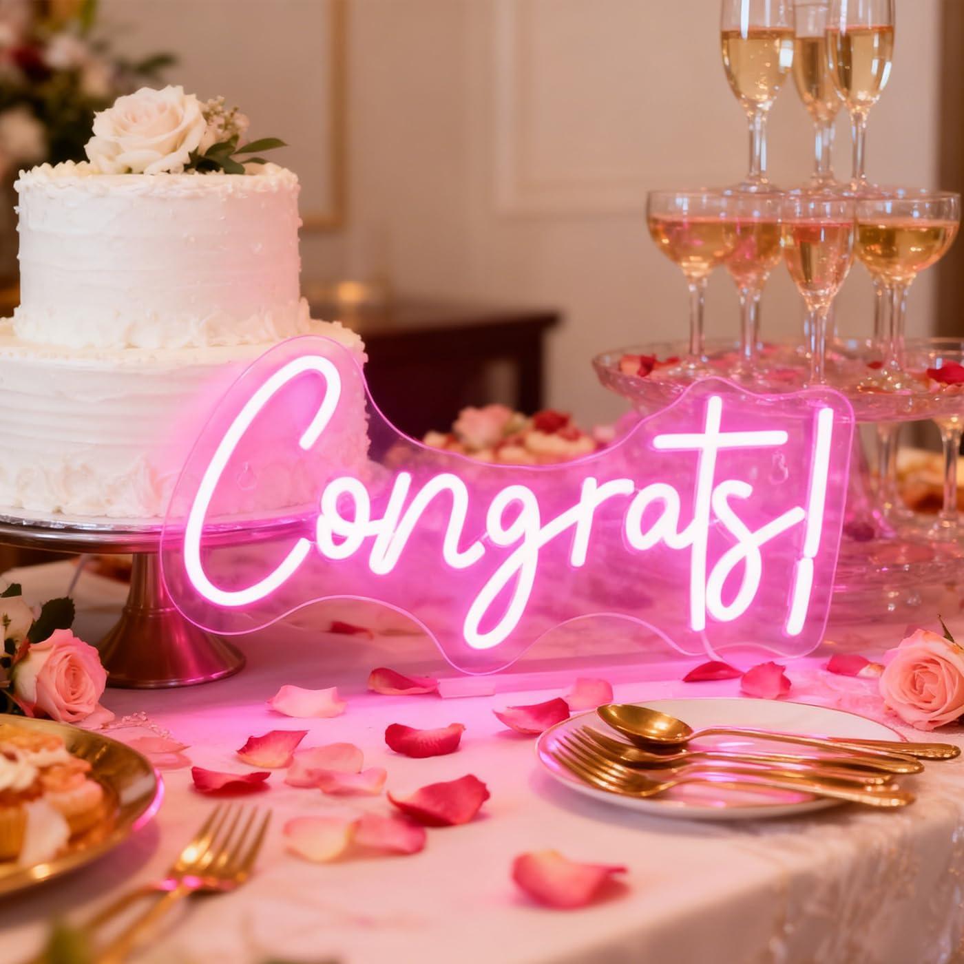 Congrats Neon Sign LED Word Li - Neon Sign Party ulasan dan harga