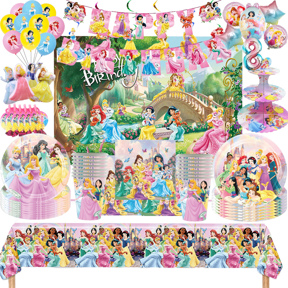 Princess Birthday Party Pink P - Table Cloth Disposable ulasan dan harga