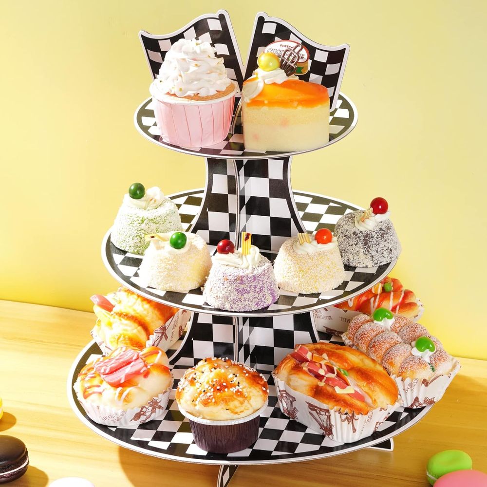 3-Tier Round Cupcake Stand wit - Cupcake Stand Tier ulasan dan harga