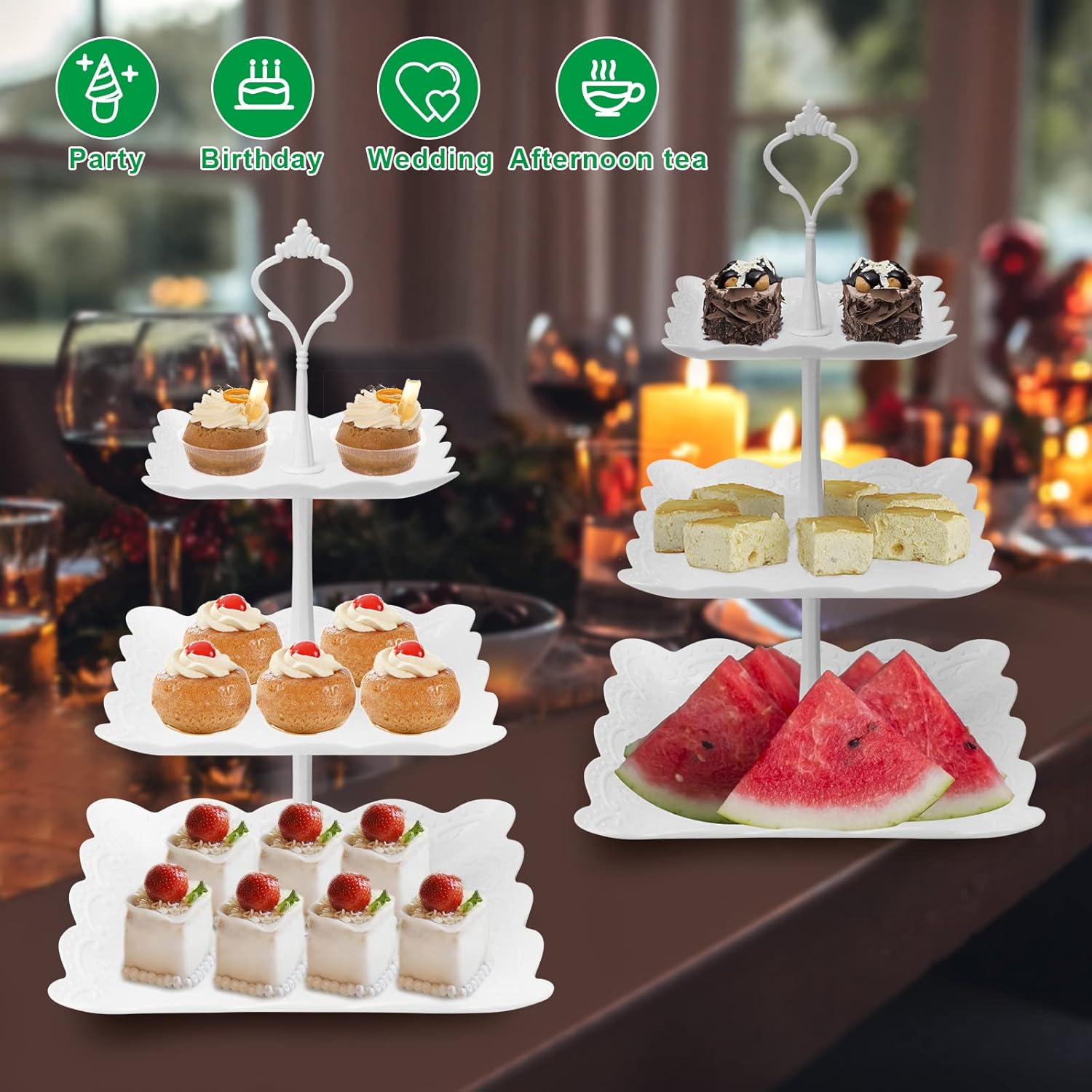 3 Tier Cupcake Stand, Plastic  - Cupcake Stand Tier ulasan dan harga