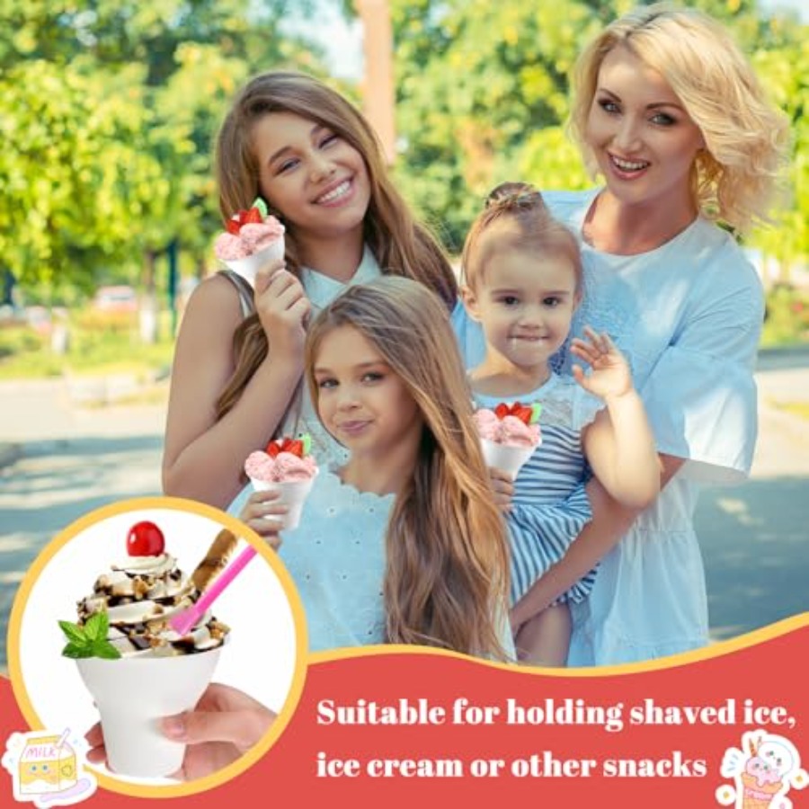 Set Snow Cone Cups and Straws  - Paper Straw Color ulasan dan harga