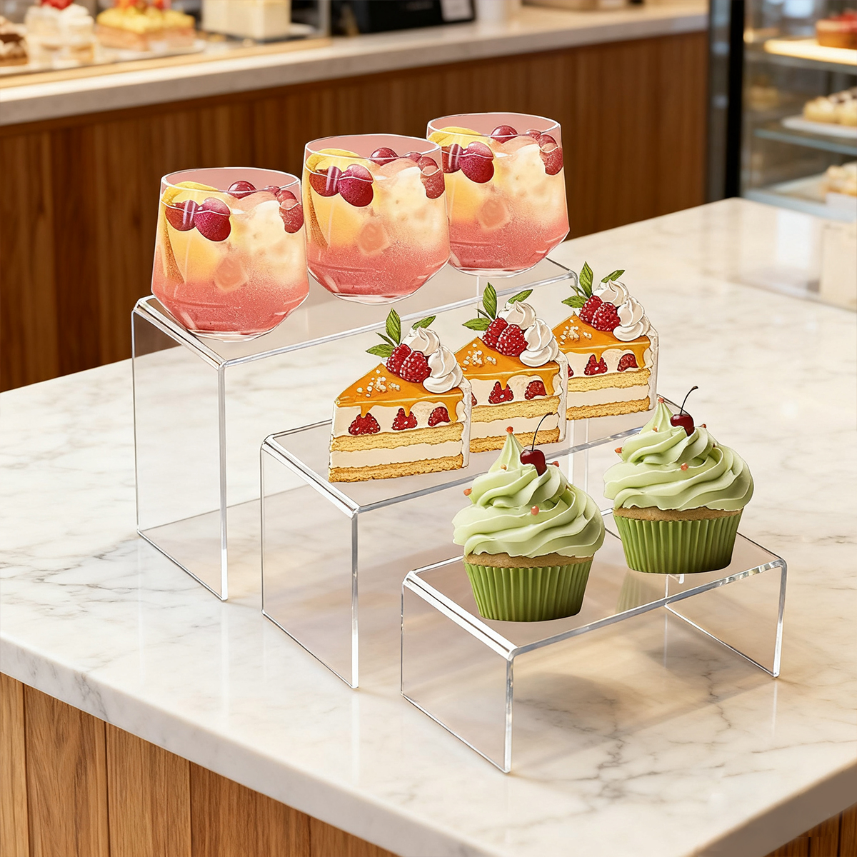 5pcs Acrylic Dessert Display S - Cupcake Stand Tier ulasan dan harga