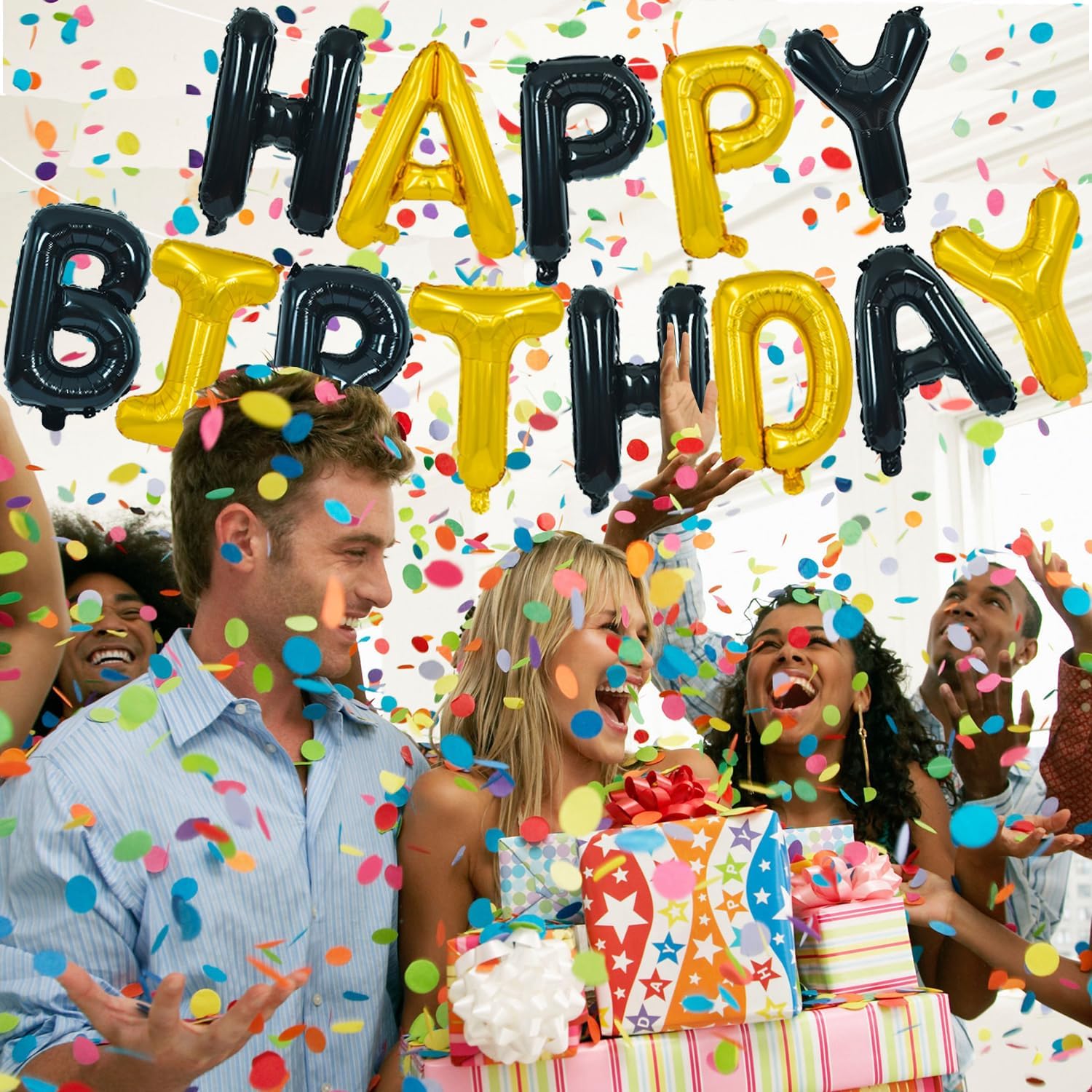 Black Gold Happy Birthday Deco - Balloon Arch Kit ulasan dan harga