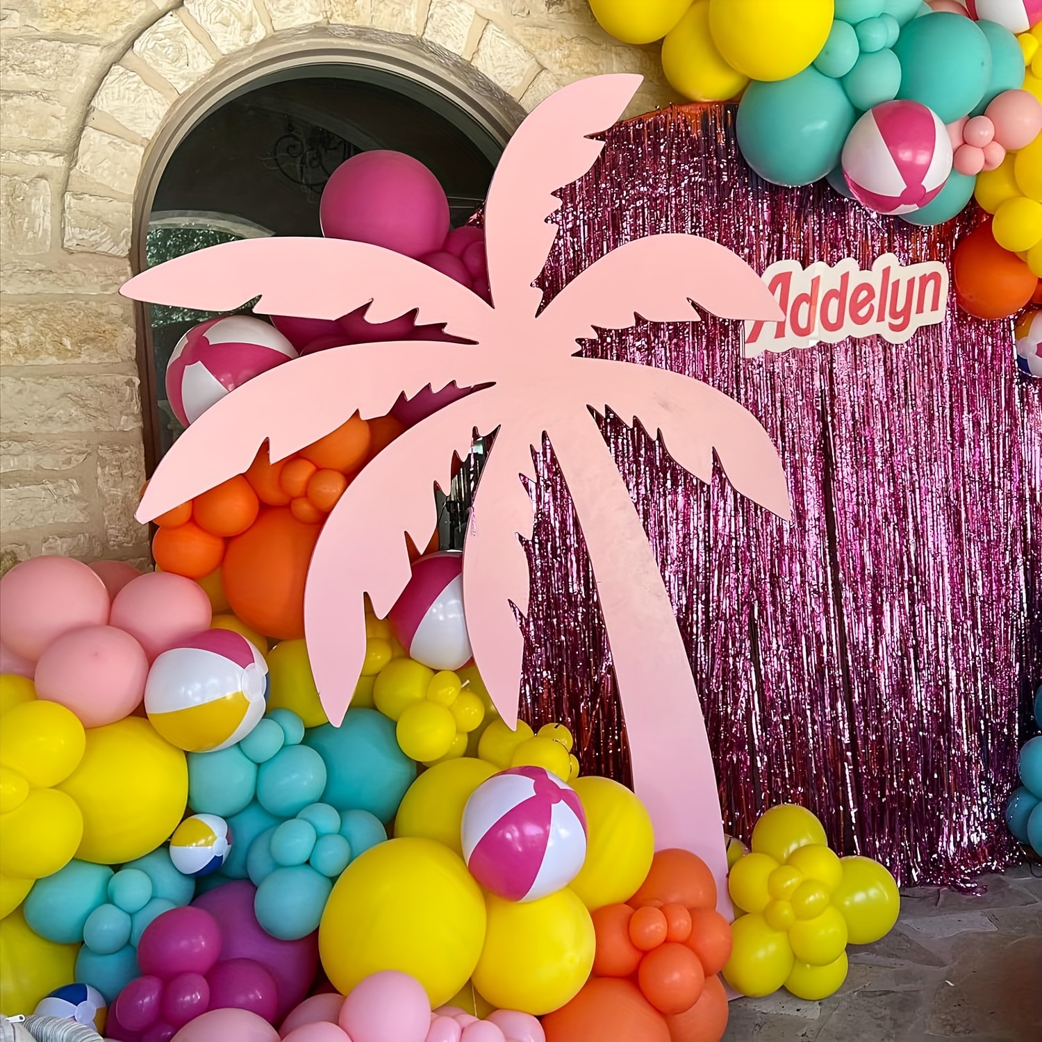 130pcs Pink Yellow Orange Ball - Balloon Arch Kit ulasan dan harga