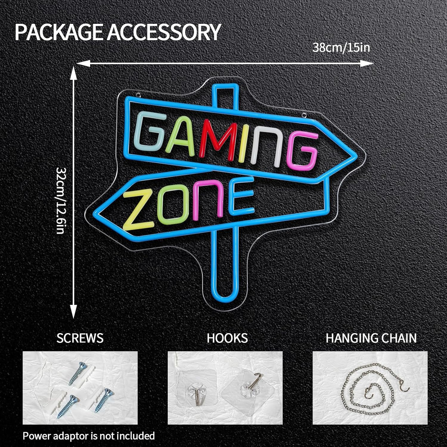Gaming Zone Neon Sign USB LED  - Neon Sign Party ulasan dan harga