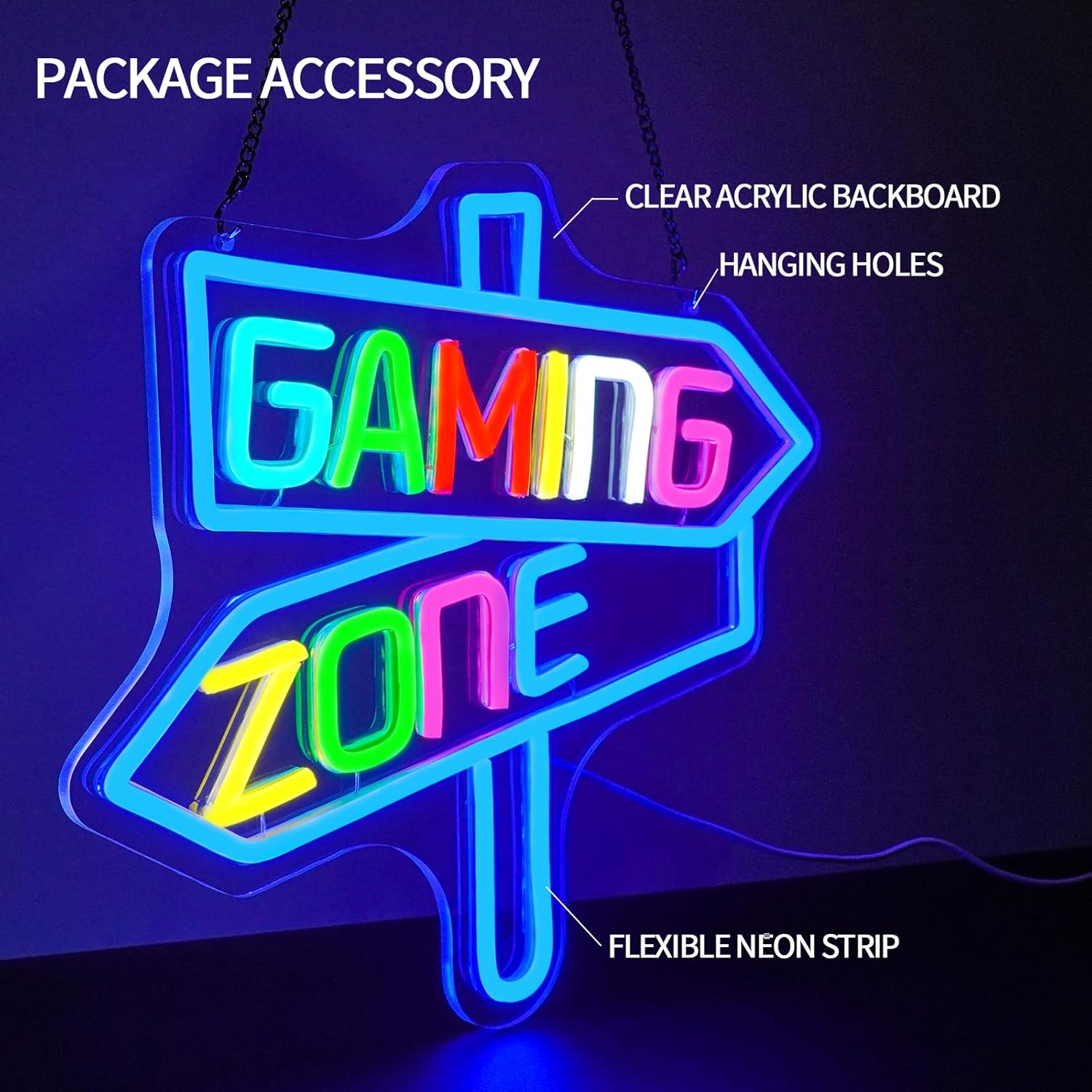 Gaming Zone Neon Sign USB LED  - Neon Sign Party ulasan dan harga