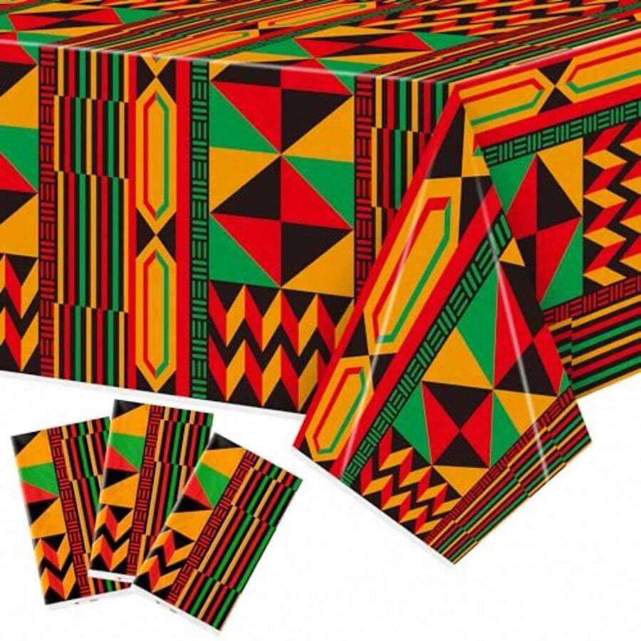 3 Packs African Print Disposab - Table Cloth Disposable ulasan dan harga