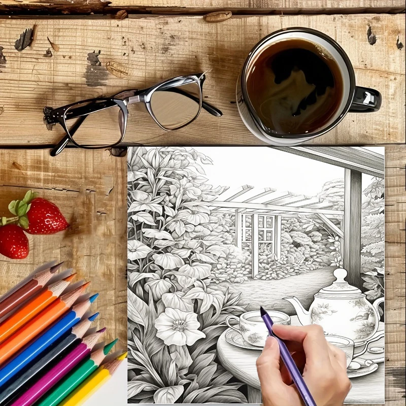 Tea In The Gardens Coloring Bo - Event Supplies ulasan dan harga