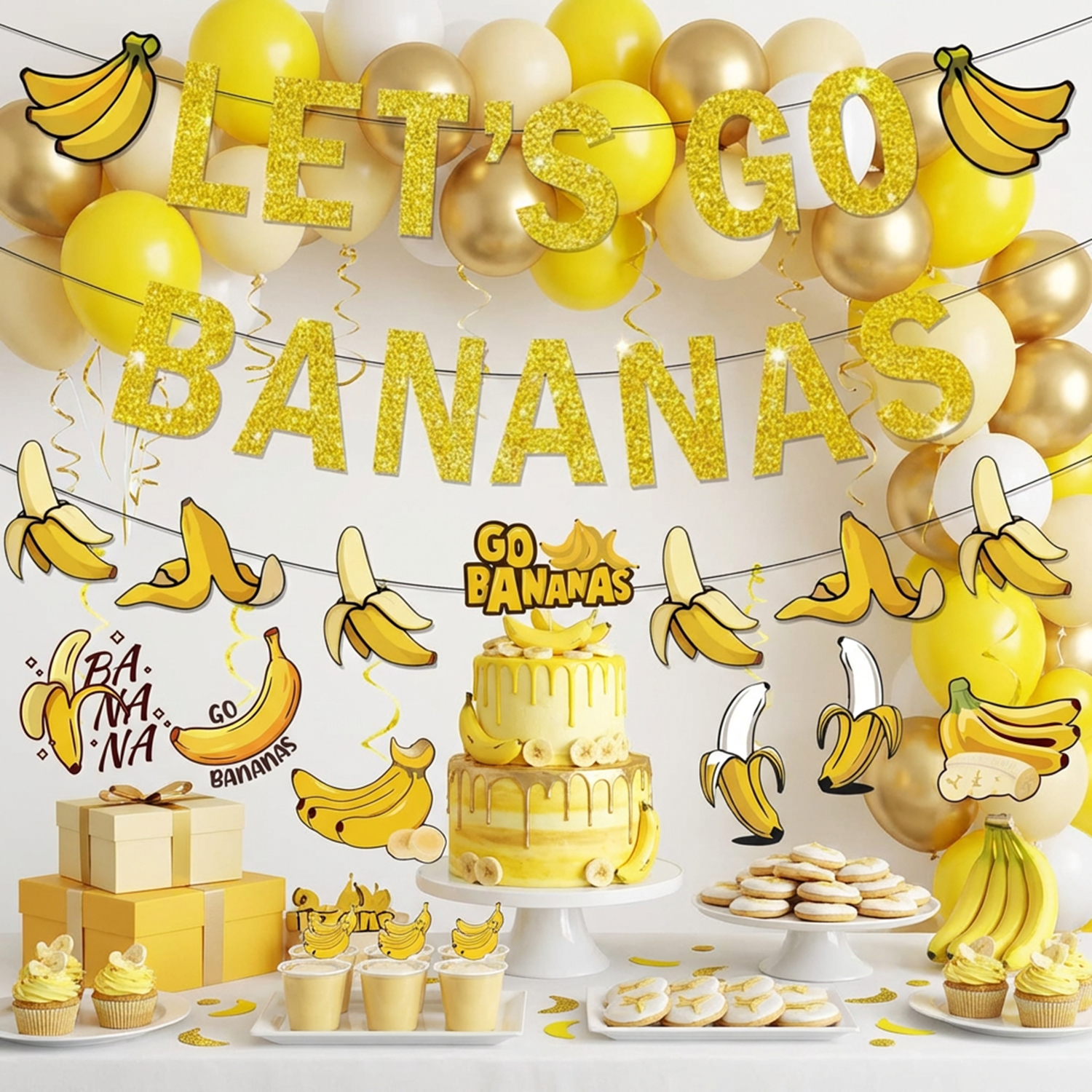 1Set Yellow Bananas Birthday B - Let'S Party Event Supply ulasan dan harga