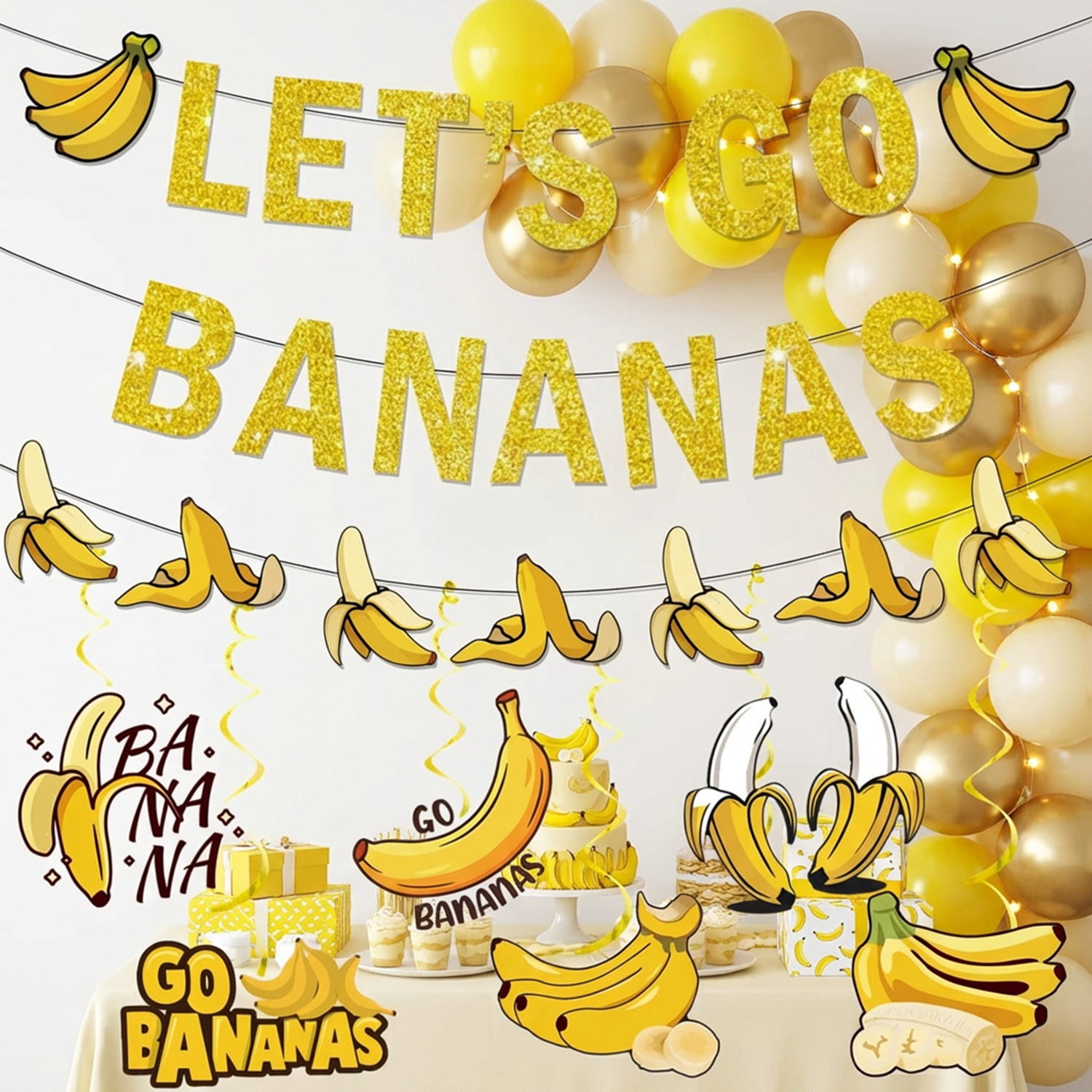 1Set Yellow Bananas Birthday B - Let'S Party Event Supply ulasan dan harga